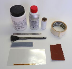 The tools needed for a strain gauge installation